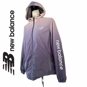 New Balance Windbreaker Hood Tracking Jacket Ombré Sz L Water Repellent Running